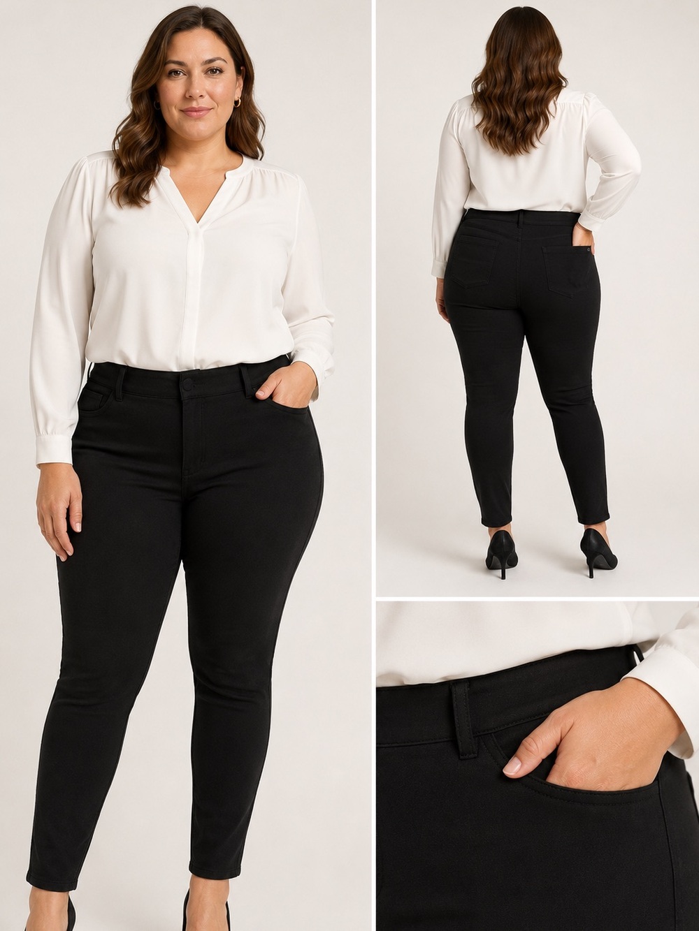 Calvin Klein Plus Size Black Slim Leg Ponte Pants